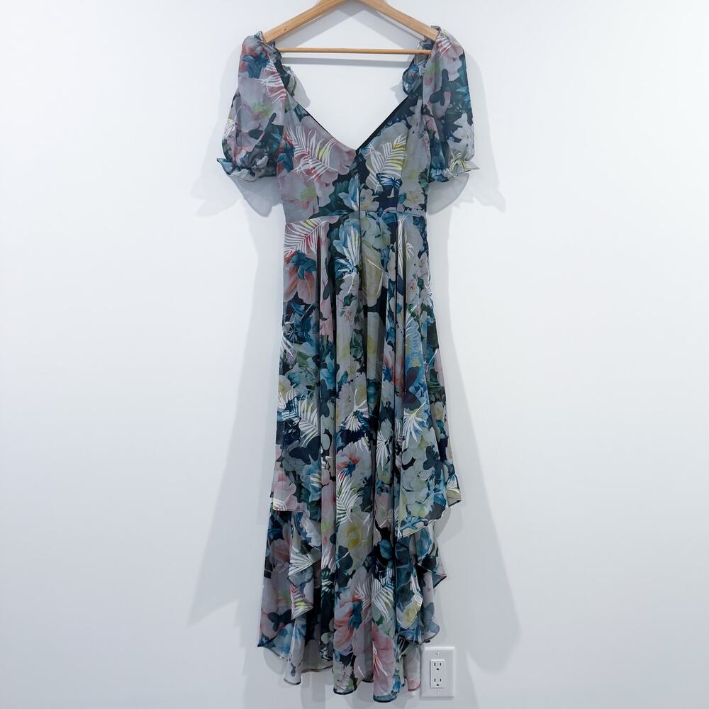 SAU LEE Georgia Floral Ruffle Midi Dress – NWT – Size 0 - Picture 5 of 8